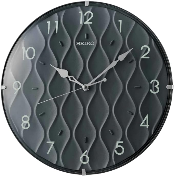 SEIKO - Black Wall Clock with Black Dial and Case