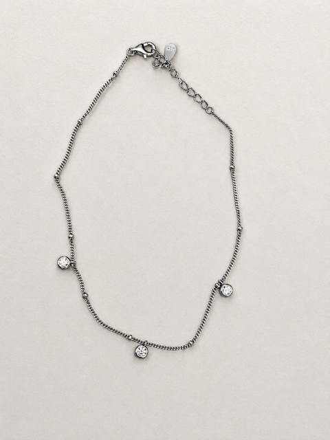 Silver Beaded Anklet
