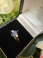 18ct Yellow Gold Diamond & Blue Sapphire Ring
