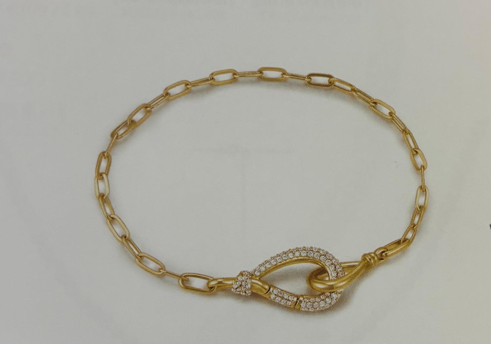 Ania Haie B077-03g Gold Interlocked Pave & Polished Knot Bracelet