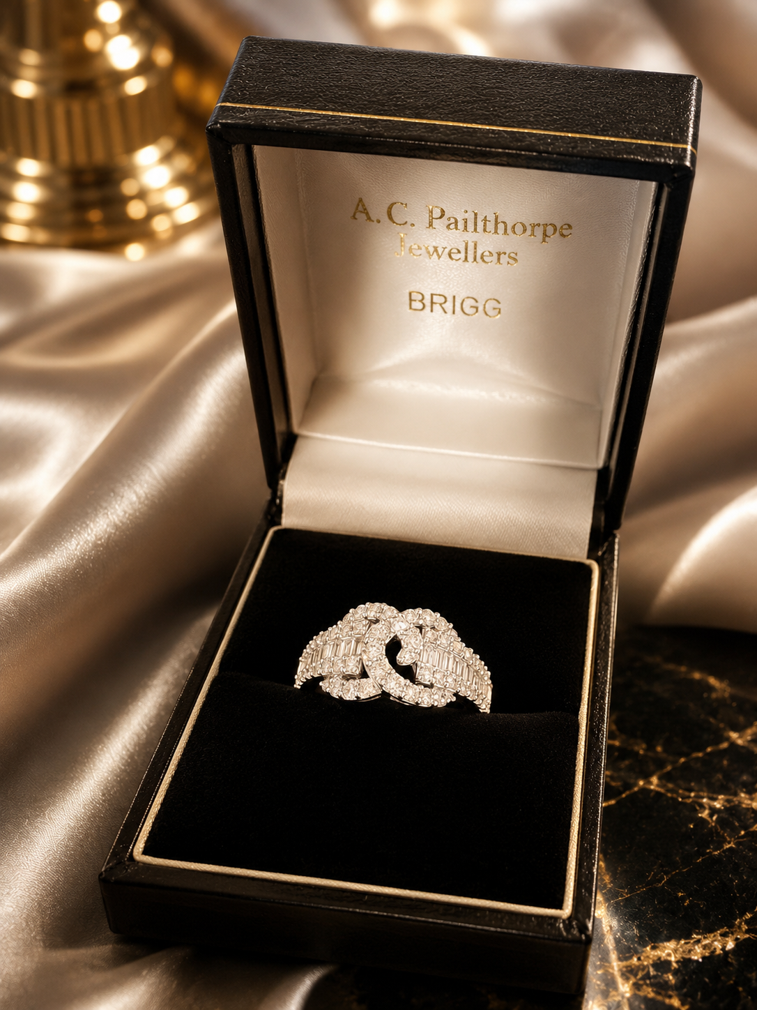 Platinum & Diamond Swirl Ring