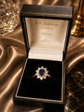 PRE LOVED 18ct Yellow Gold Sapphire & Diamond Cluster Ring