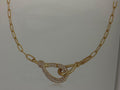 Ania Haie N077-05g Gold Interlocked Pave & Polished Knot Necklace