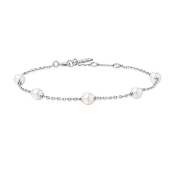 Ania Haie Silver Shell Pearl Station Bracelet