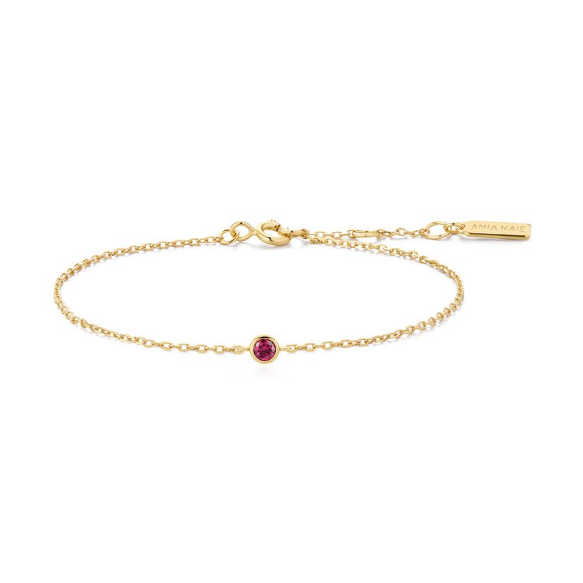 Ania Haie Glimmer Glow Gold Crimson Solitaire Bracelet