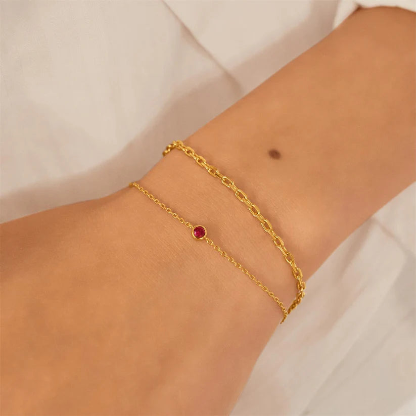 Ania Haie Glimmer Glow Gold Crimson Solitaire Bracelet