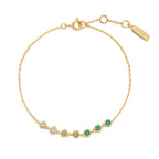 Ania Haie Ripple Joy Gold Green Station Bracelet