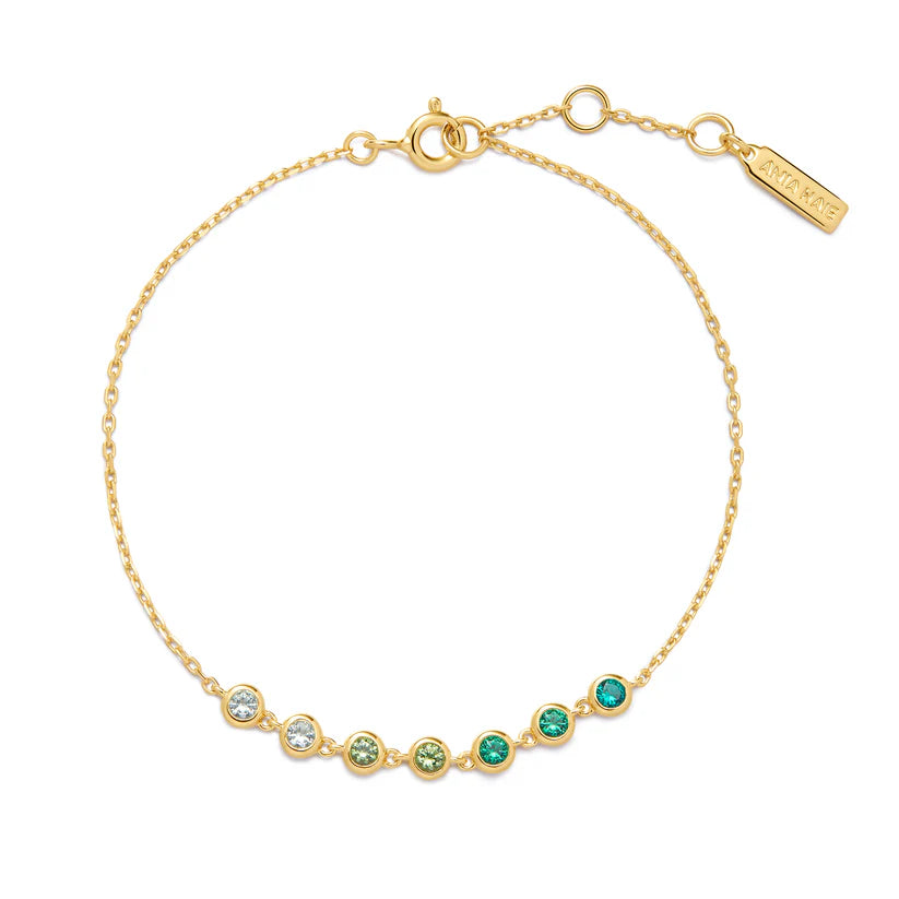 Ania Haie Ripple Joy Gold Green Station Bracelet