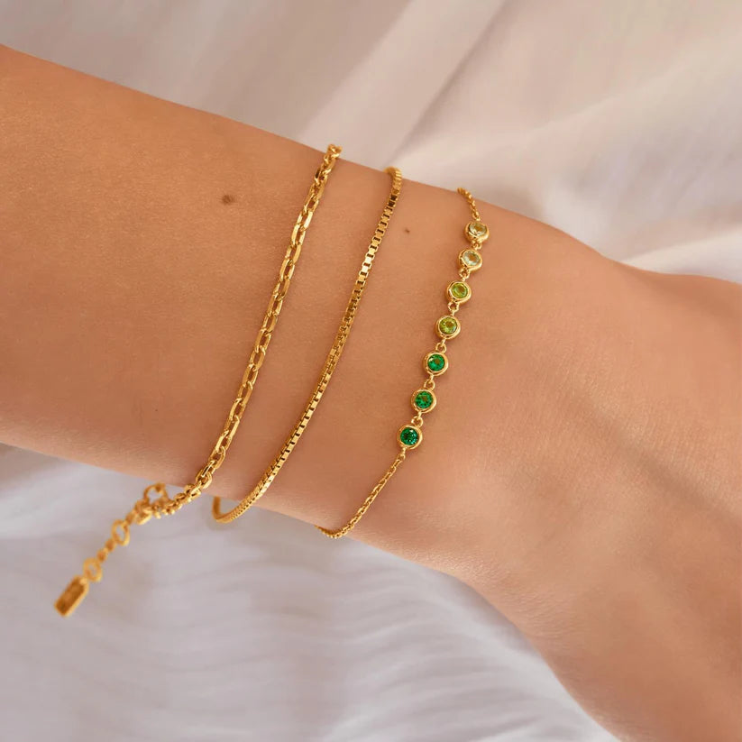 Ania Haie Ripple Joy Gold Green Station Bracelet