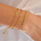 Ania Haie Ripple Joy Gold Green Station Bracelet