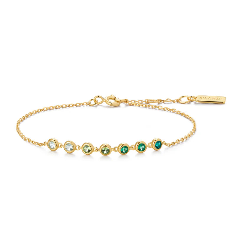 Ania Haie Ripple Joy Gold Green Station Bracelet