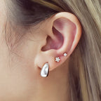Ania Haie - Silver Small Dome Hoop Earrings