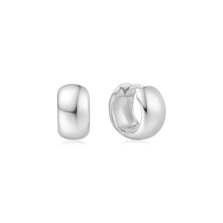 Ania Haie - Silver Chubby Small Huggie Hoop Earrings