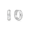 Ania Haie - Silver Small Chubby Sparkling Huggie Hoop Earrings