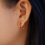 Ania Haie Glimmer Glow Gold Rosé Holiday Huggie Hoop Earrings