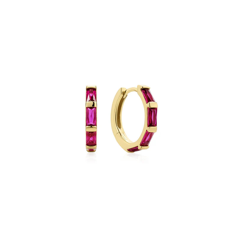Ania Haie Glimmer Glow Gold Rosé Holiday Huggie Hoop Earrings