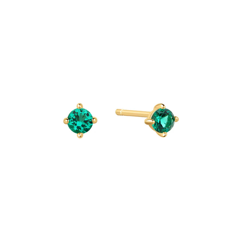 Ania Haie Ripple Joy Gold Green Stud Earrings