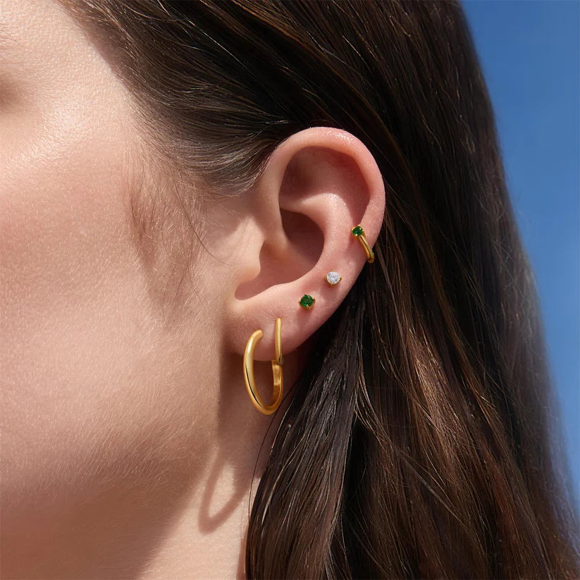 Ania Haie Ripple Joy Gold Green Stud Earrings