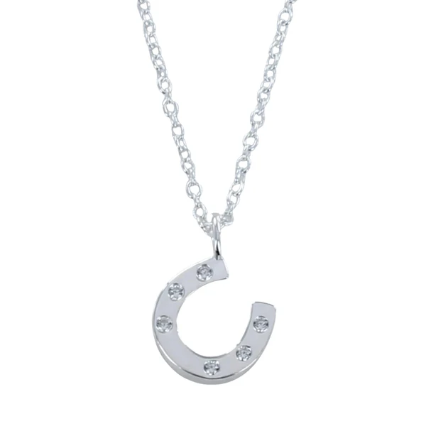Reeves & Reeves Silver Chain with Horseshoe Charm