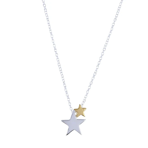 Reeves & Reeves Seeing Stars Sterling Silver & Gold Plated Necklace