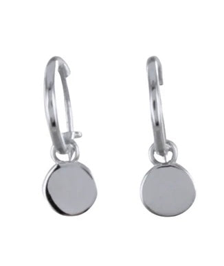 Reeves & Reeves Sterling Silver Disc Sleeper Earrings