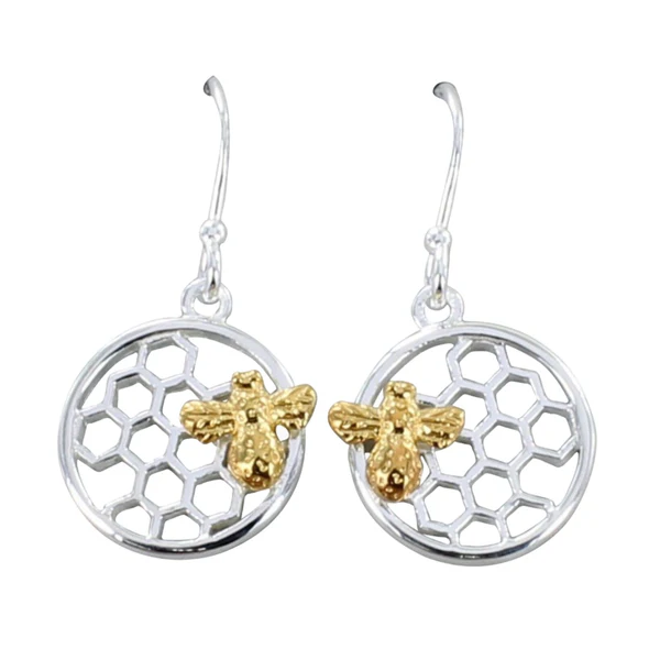Reeves & Reeves Bee & Honeycomb Earrings