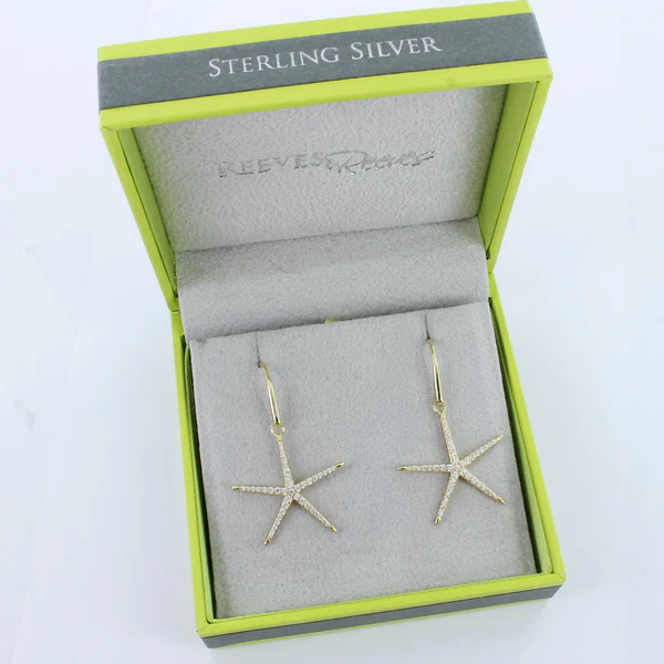 Reeves & Reeves CZ Starfish Drop Earrings