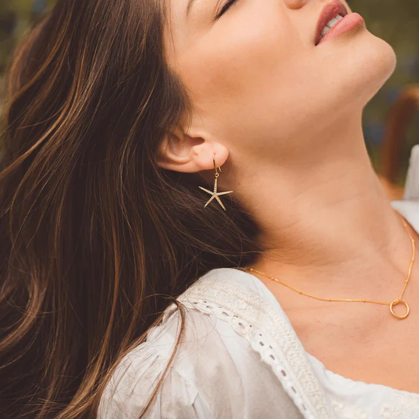 Reeves & Reeves CZ Starfish Drop Earrings