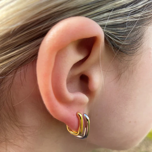 Reeves & Reeves Rectangular Hoop Earrings