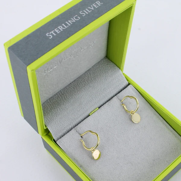 Reeves & Reeves Disc 18ct Gold Plate Sleeper Earrings