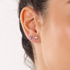 Kit Heath - Desire Kiss Heart & Kiss Mismatch Stud Earrings