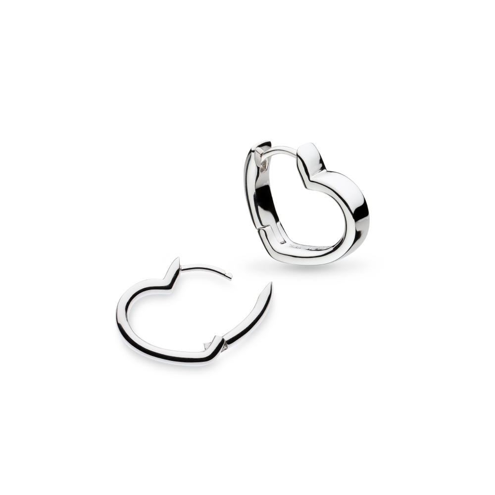 Kit Heath - Love Silver Heart Hoop Earrings