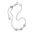 Kit Heath - Desire Kiss Precious Pavé Heart Triplet Slider Bracelet