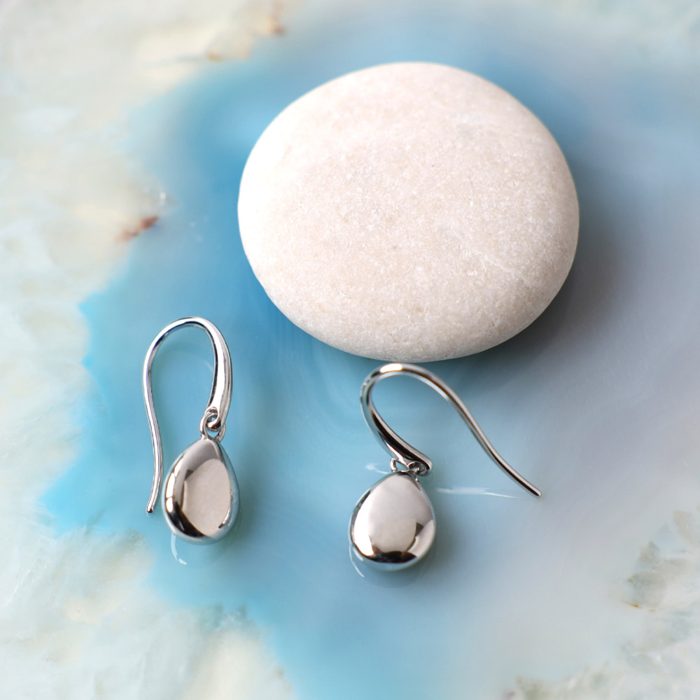 Kit Heath - Pebble Droplet Drop Earrings