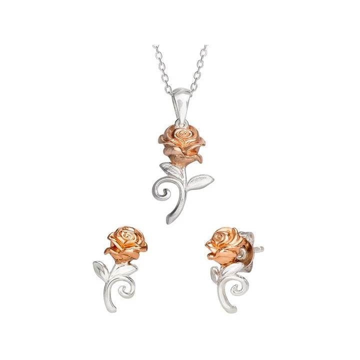 DISNEY - Beauty And The Beast Necklace & Earrings Set