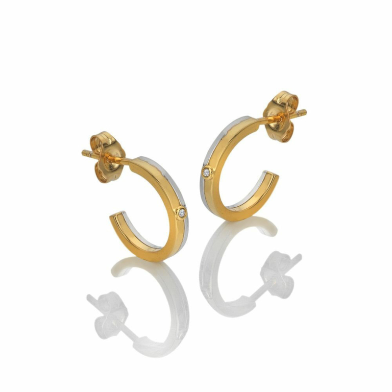 Hot Diamonds - Parellel Two Tone Earrings