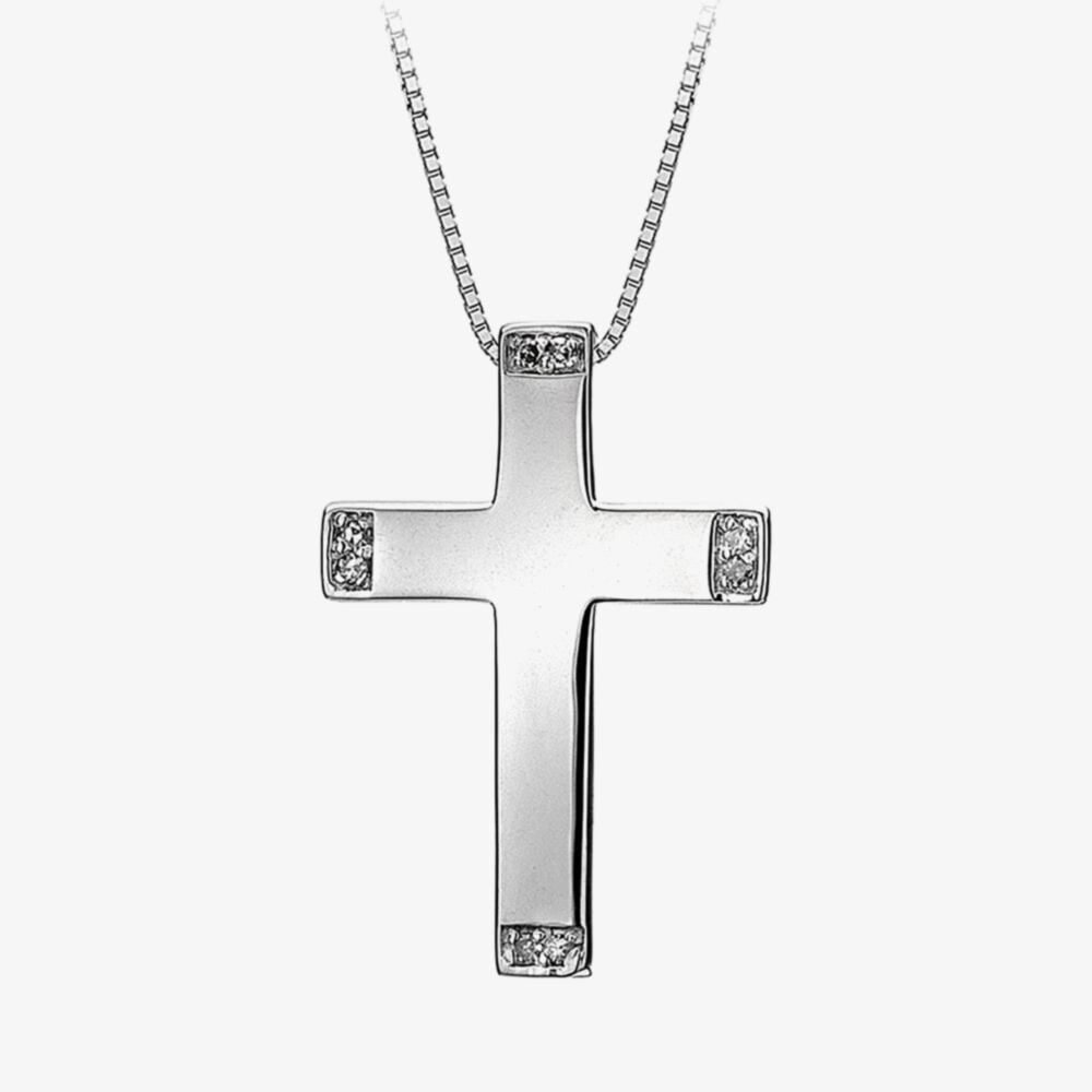 Hot Diamonds - Hope Silver Cross Diamond Pendant Necklace
