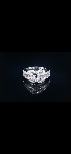 Platinum & Diamond Swirl Ring