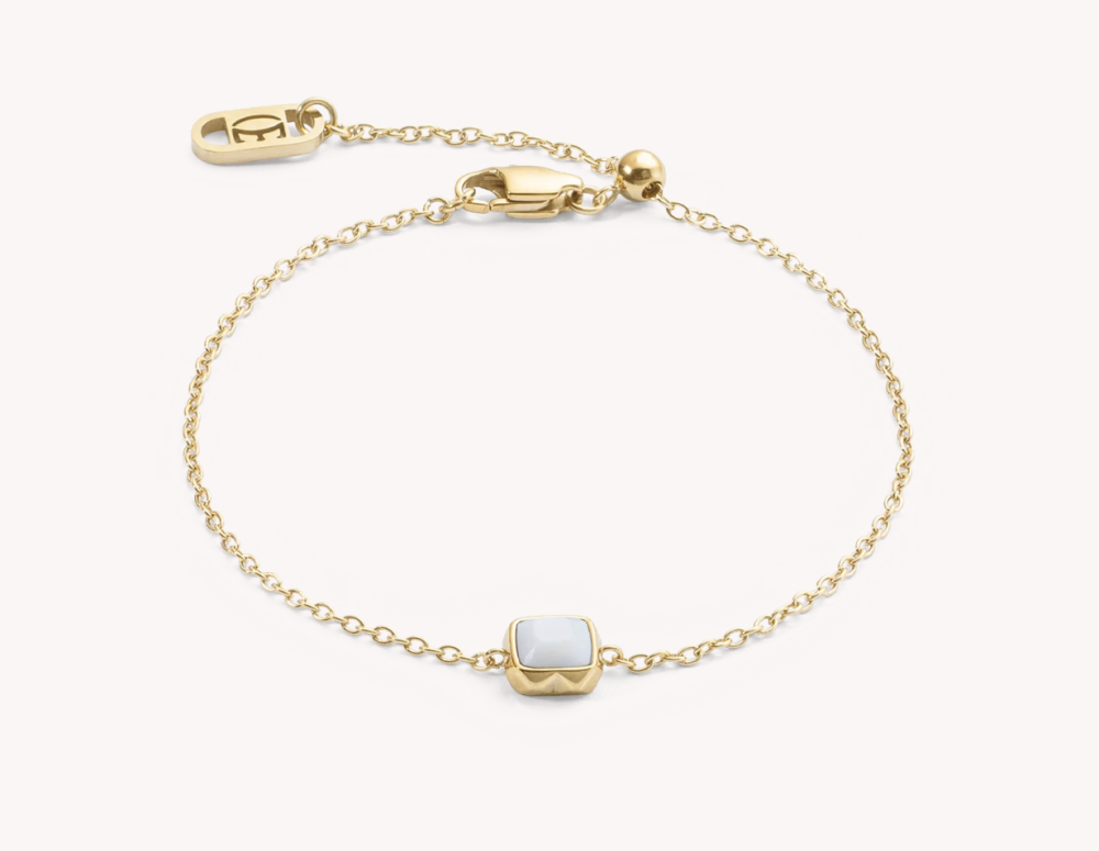 Coeur-de-Lion White Quartz April Birthstone Bracelet