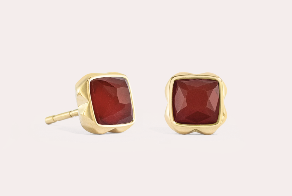 Coeur-de-Lion Red Agate January Birthstone Earrings