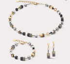 Coeur de Lion GEOCUBE® Earrings grey-gold