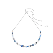 Coeur De Lion GeoCUBE Iconic Nature Chain Blue Necklace
