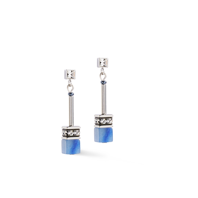 Coeur De Lion GeoCUBE Iconic Nature Blue Earrings