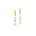 Coeur de Lion Lagoon Pearl gold-mint earrings