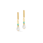 Coeur de Lion Lagoon Pearl gold-mint earrings