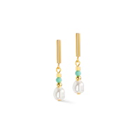 Coeur de Lion Lagoon Pearl gold-mint earrings