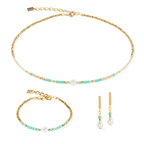 Coeur de Lion Lagoon Pearl gold-mint earrings