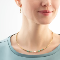 Coeur de Lion Lagoon Pearl gold-mint earrings
