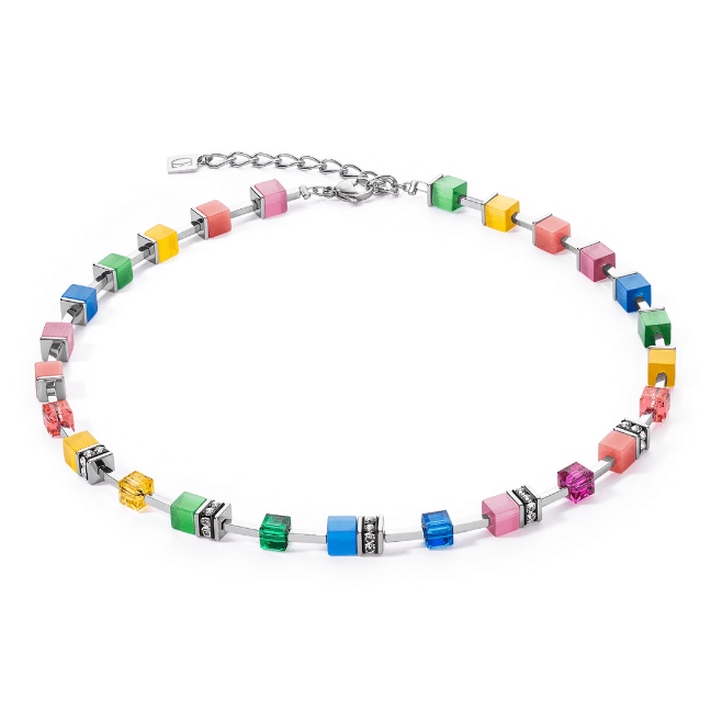 Coeur De Lion Iconic GEOCUBE Necklace Multicolour Crystal