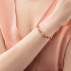 Coeur De Lion Mini GeoCUBES Gold Tone Orange Multi Stone Bracelet